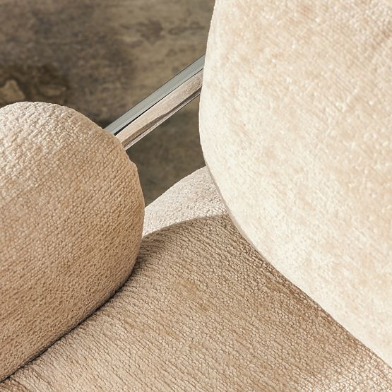 Relaxační křeslo Inverno béžové, chromované