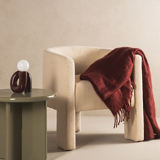 Relaxační křeslo Lorraine, béžové, boucle