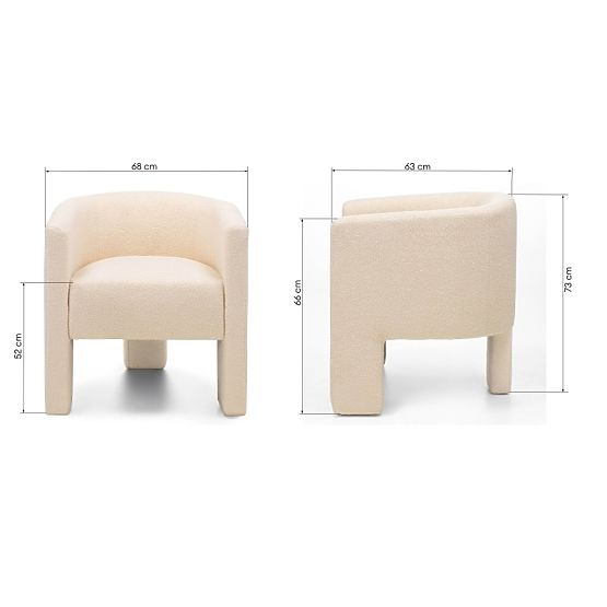 Relaxační křeslo Lorraine, béžové, boucle