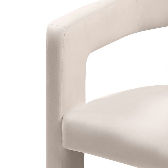 Relaxační křeslo Lory, světle béžové, sametové