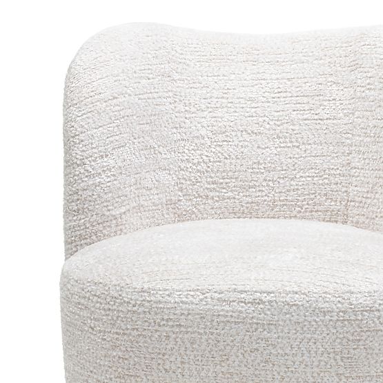 Relaxační křeslo Monroe béžové/přírodní, oblé tvary, nožky kuličky