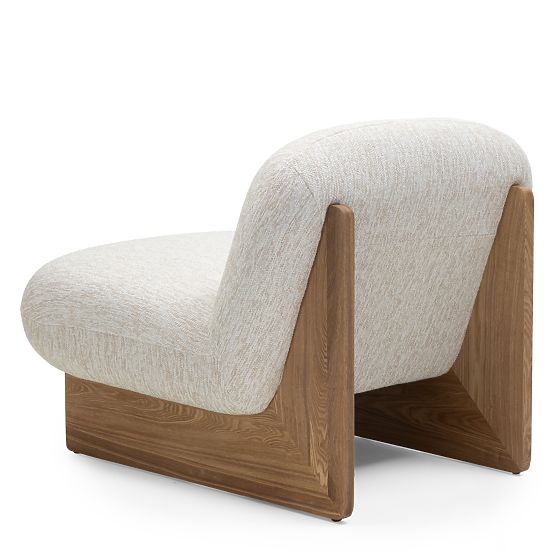 Relaxační křeslo Silia béžové/přírodní, oblé tvary