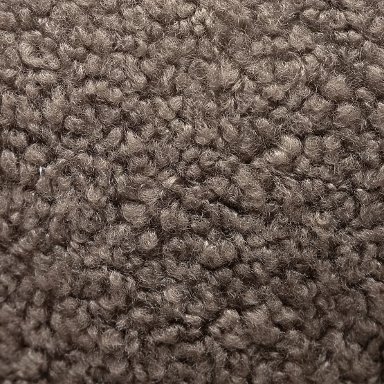 Relaxační křeslo Venezia cappuccino s otočnou základnou, boucle, oblé tvary