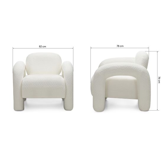 Relaxační křeslo Vico, krémové boucle