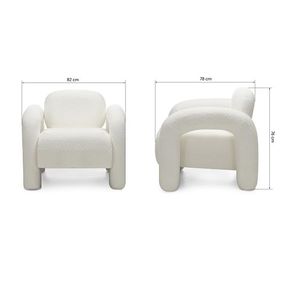 Relaxační křeslo Vico, krémové boucle