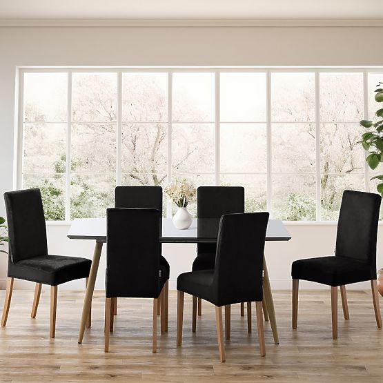 RESTILO potah na pohovku SENTO barva černá hladký klasický styl