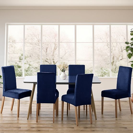 RESTILO potah na pohovku SENTO barva indigo hladký klasický styl