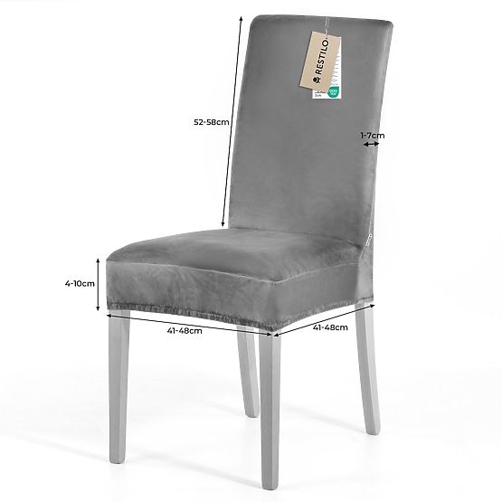 RESTILO potah na židle SENTO barva šedá hladká klasický styl