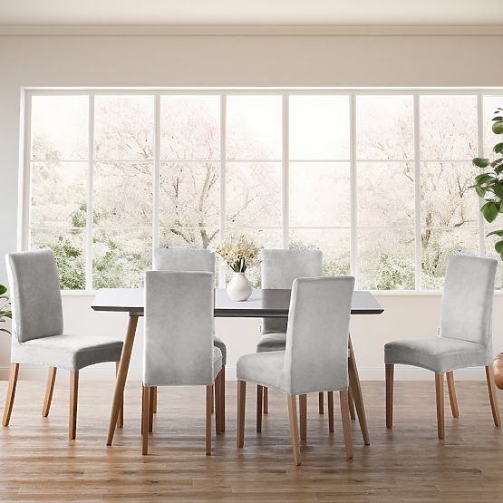 RESTILO potah na židle SENTO barva šedá hladká klasický styl