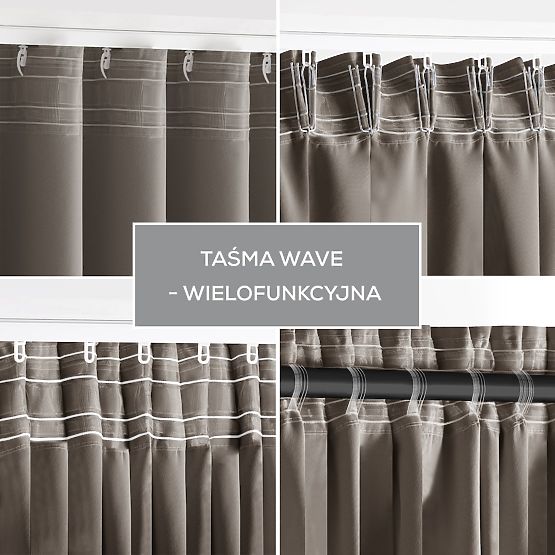 RESTILO závěs BLACKOUT barva béžová, šerpa na uchycení, klasický styl, páska, materiál blackout 140x