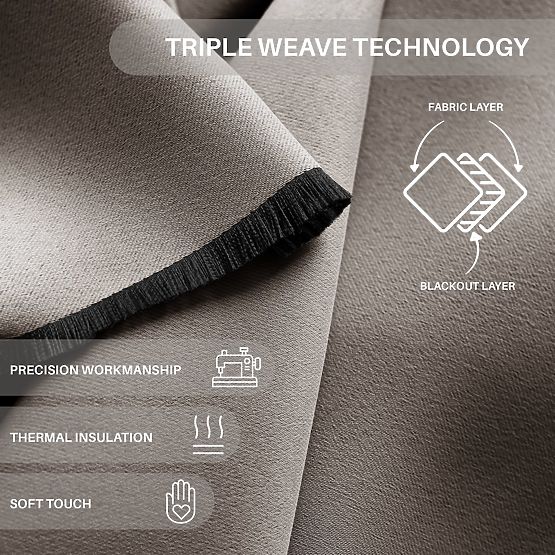 RESTILO závěs BLACKOUT barva béžová, šerpa na uchycení, klasický styl, páska, materiál blackout 140x