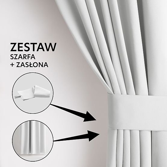 RESTILO závěs BLACKOUT barva bílá, klasický styl, stříbrné kroužky, materiál blackout