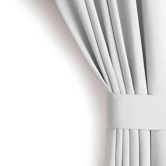 RESTILO závěs BLACKOUT barva bílá, šerpa na uchycení, klasický styl, stříbrné průchodky, materiál bl