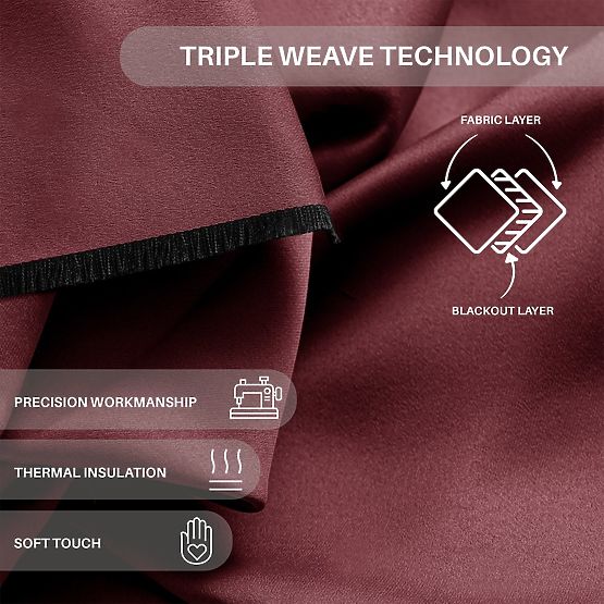 RESTILO závěs BLACKOUT barva červená, stahovací šerpa, klasický styl, stříbrné průchodky, materiál b