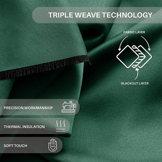 RESTILO závěs BLACKOUT barva lahvově zelená, klasický styl, multifunkční páska, materiál black