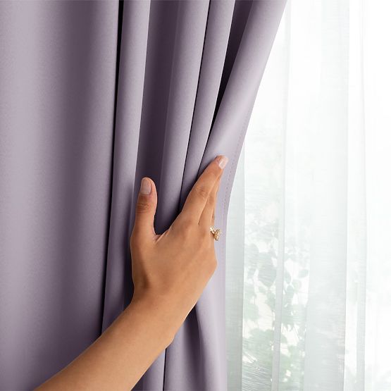 RESTILO závěs BLACKOUT barva pudrová růžová, stahovací šerpa, klasický styl, stříbrné průchodky