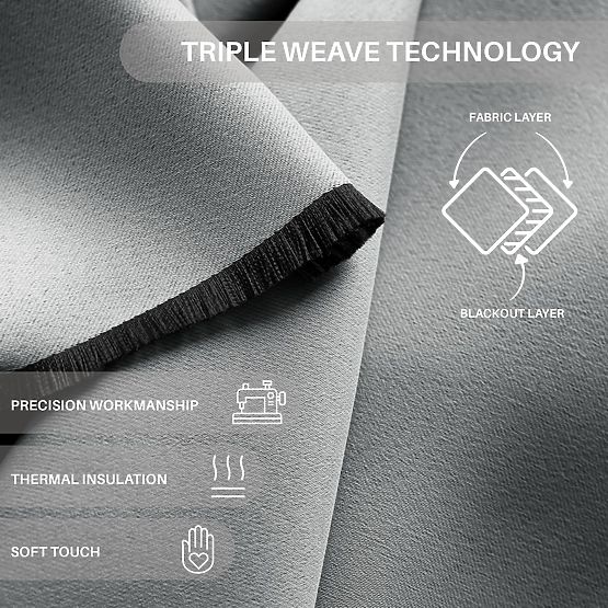 RESTILO závěs BLACKOUT barva šedá, šerpa, klasický styl, stříbrné průchodky, materiál blackout