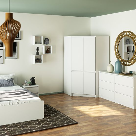 ROHOVÁ SKŘÍŇ S100 4D CLP BÍLÁ