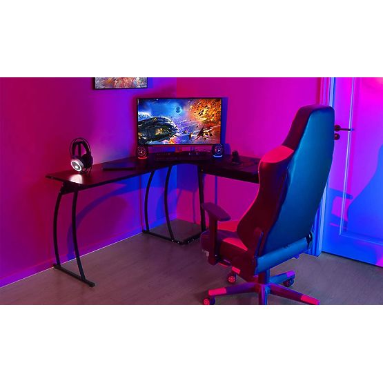 Rohový herní kancelářský stůl LOFT školní stůl černý