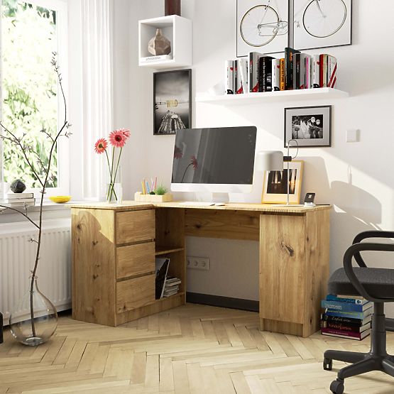 ROHOVÝ PSACÍ STŮL B20 CLP LEVOSTRANNÝ PK DUB ARTISAN