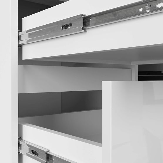 ROHOVÝ STŮL B20 155 cm LEVÝ PK BÍLÝ LESK