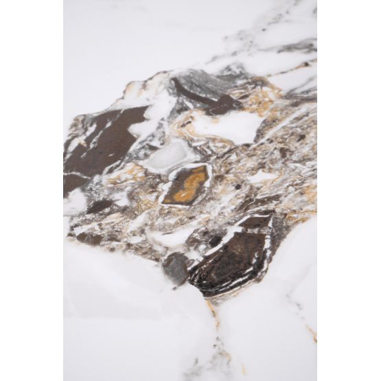 ROSA konferenční stolek bílý mramor / šedý mramor / zlatý (2p=1ks)