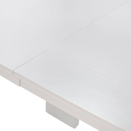 Rozkládací stůl Audrey 160-240 cm, oválný, bílý, s drážkováním, oblé tvary