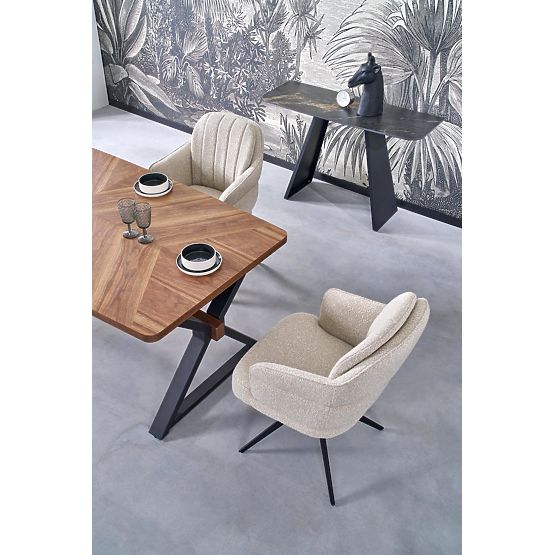 Rozkládací stůl BARON, ořechový / černý (2p=1ks)