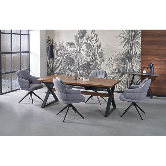 Rozkládací stůl BARON, ořechový / černý (2p=1ks)