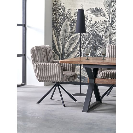 Rozkládací stůl BARON, ořechový / černý (2p=1ks)