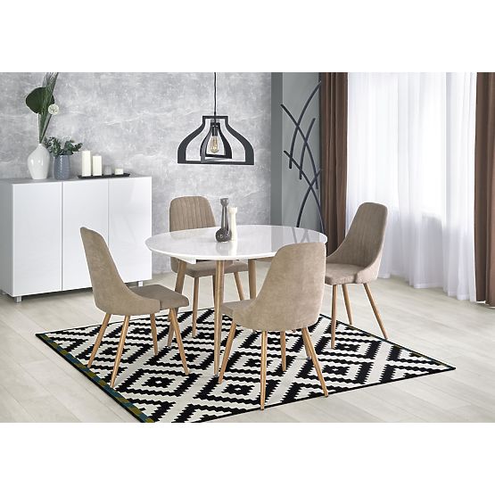 Rozkládací stůl EDWARD bílý / dub san remo 