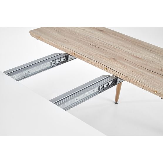 Rozkládací stůl EDWARD bílý / dub san remo (2p=1ks)