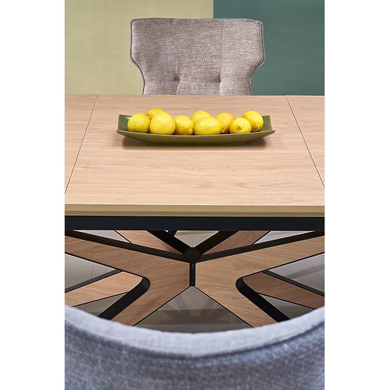 Rozkládací stůl JAMES, přírodní / černý (2p=1ks)