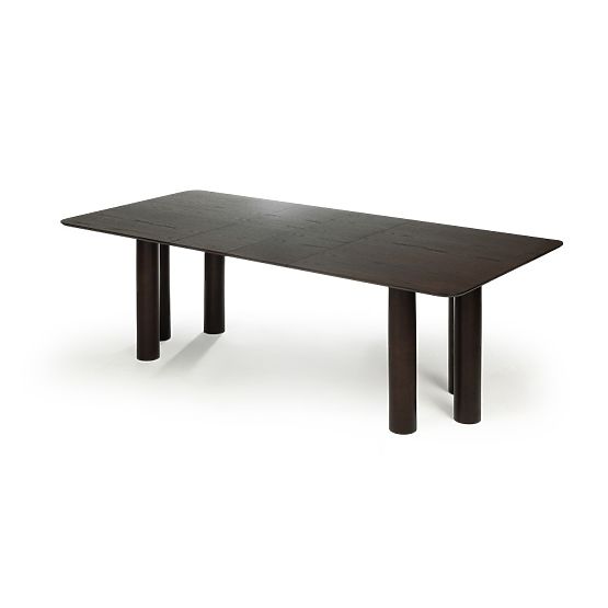 Rozkládací stůl Loa 140-200 cm, dubová dýha, ořech, bukové dřevo, zaoblený