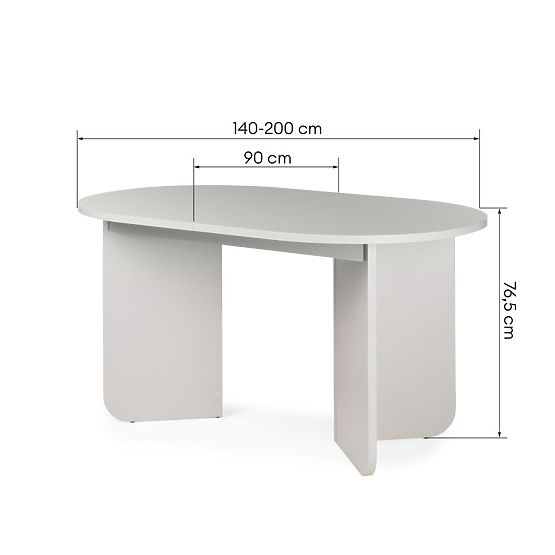 Rozkládací stůl Mou 140-200 cm, kašmírový, oválná deska