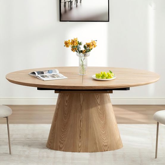 Rozkládací stůl Solan 160-200 cm, oválný, přírodní