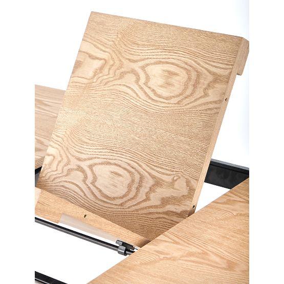 Rozkládací stůl VELDON, deska - přírodní dub, nohy - černé 