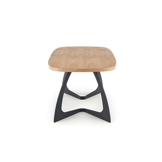 Rozkládací stůl VELDON, deska - přírodní dub, nohy - černé 