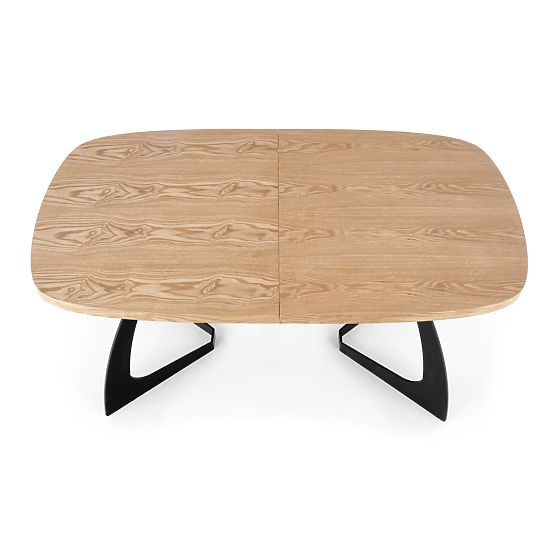 Rozkládací stůl VELDON, deska - přírodní dub, nohy - černé 