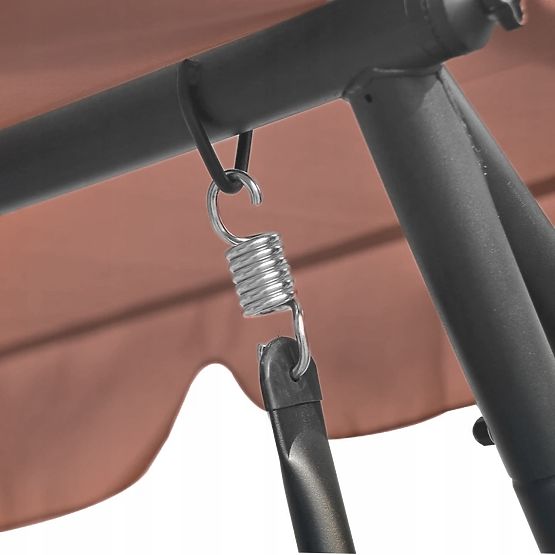 Rozkládací zahradní houpačka 2v1 s polštáři hnědá