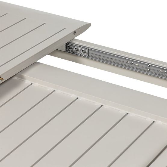 Rozkládací zahradní stůl Canelli 205-286 cm, hliníkový, obdélníkový, světle béžový