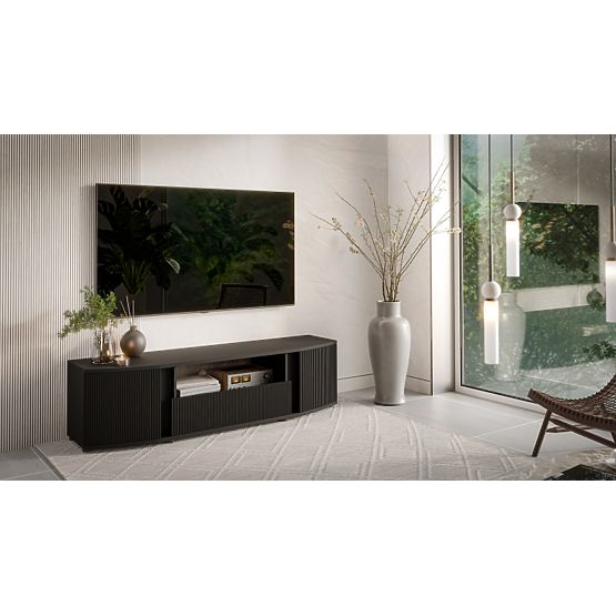 RTV skříňka MICHELLE černá/dub viking