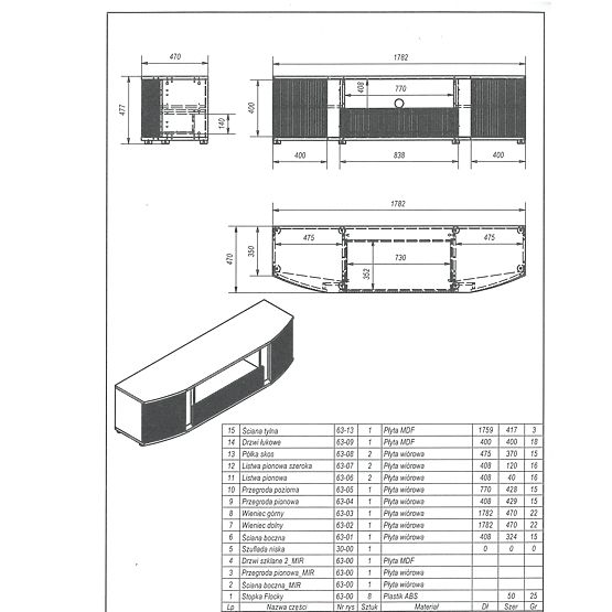 RTV skříňka MICHELLE černá/dub viking