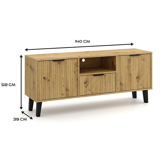 RTV skříňka Scandi 2D1S SLIM DUB ARTISAN