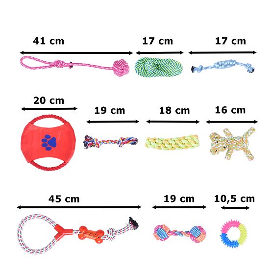 Sada 10 hraček pro psy DYLAN přetahovadla