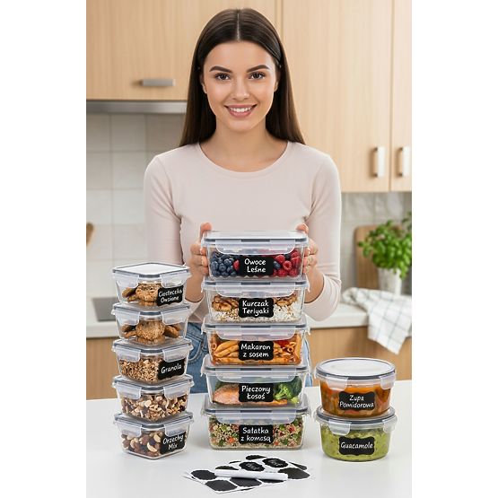 Sada 12 plastových nádob RIMINI