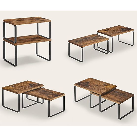 Sada 2 bambusových polic GINGER RUSTIC