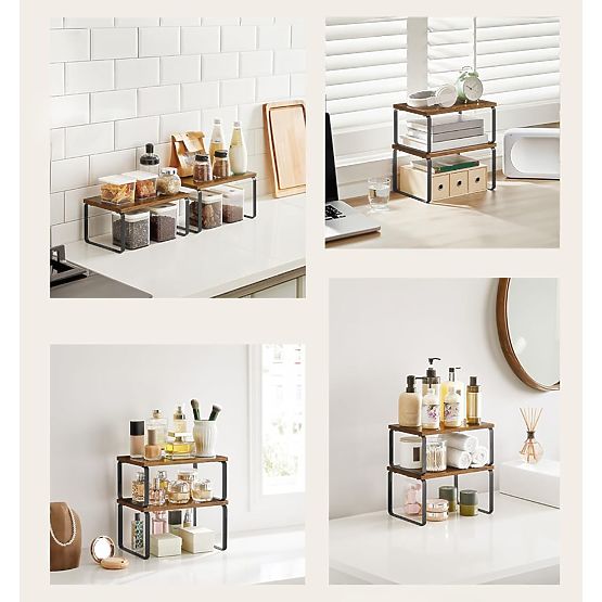 Sada 2 bambusových polic GINGER RUSTIC