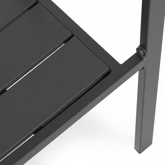 Sada 2 zahradních židlí na terasu balkon ocel HDPE šedé MultiGarden