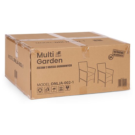 Sada 2x zahradní křeslo s polštářem, sada židlí na balkon, terasu, zahradu černá MultiGarden